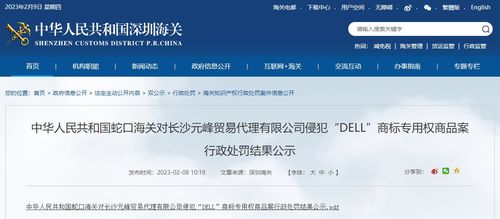 長(zhǎng)沙元峰貿(mào)易代理侵犯Dell商標(biāo)專用權(quán)商品案行政處罰結(jié)果公示