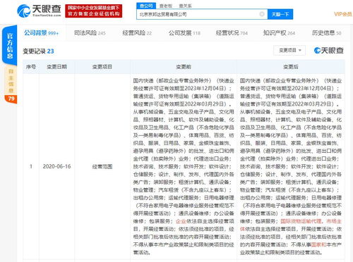 京東物流關聯公司經營范圍擴大，新增國際貨物運輸代理與國內貿易代理服務